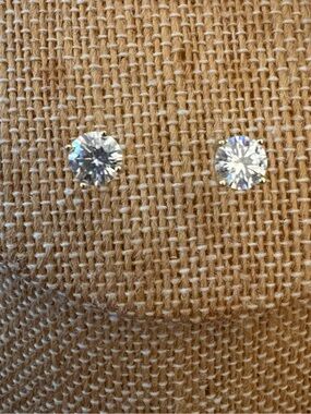 Gold over Solid Sterling Silver One Carat TW VVSD Moissanite Screwback Earrings
